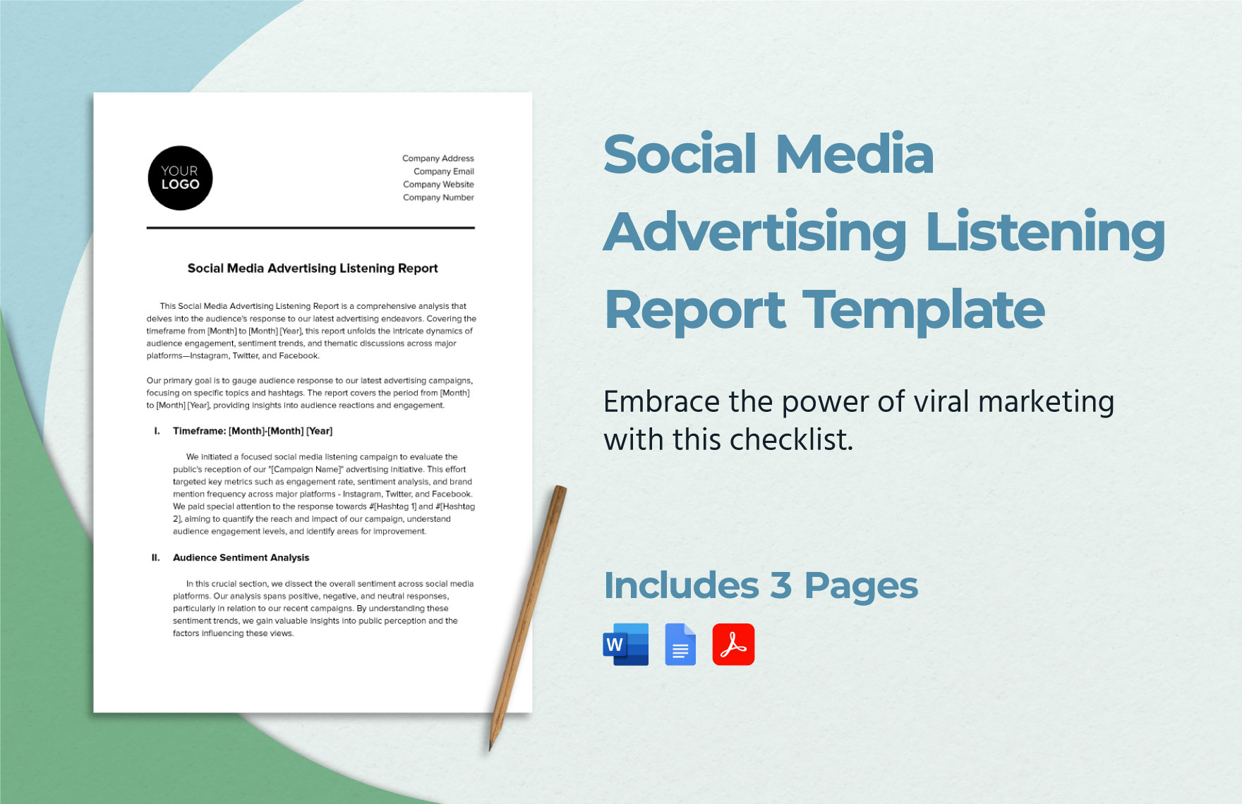 Social Media Advertising Listening Report Template