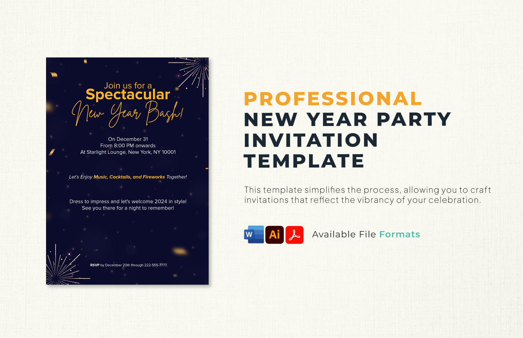 New Year Party Invitation Template