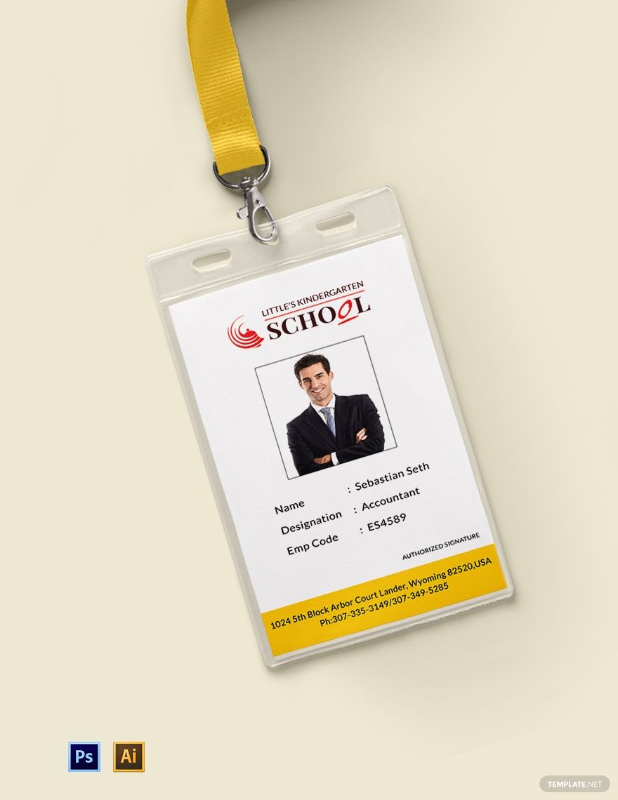 Kindergarten Identity Card Template