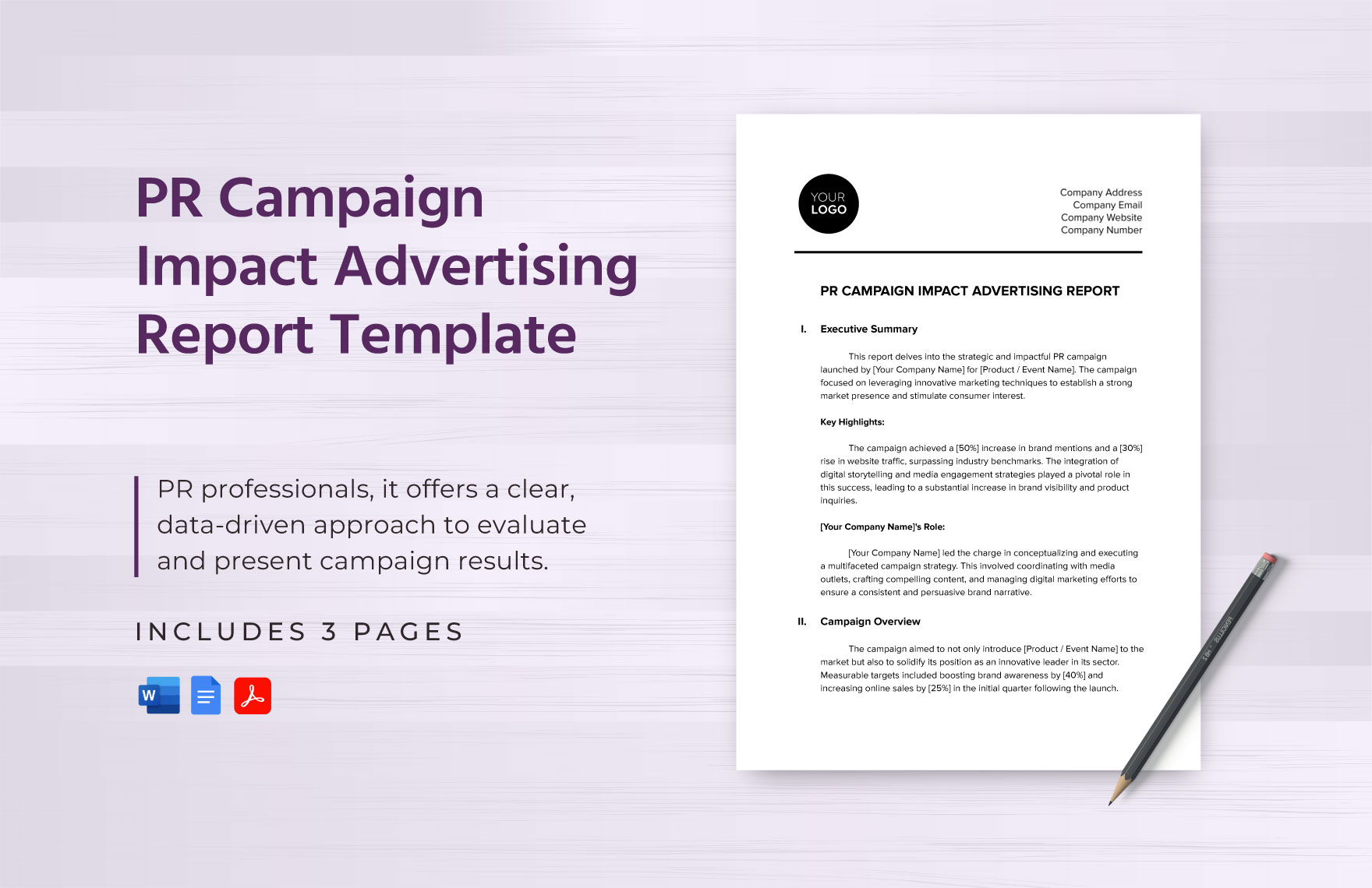 PR Campaign Impact Advertising Report Template