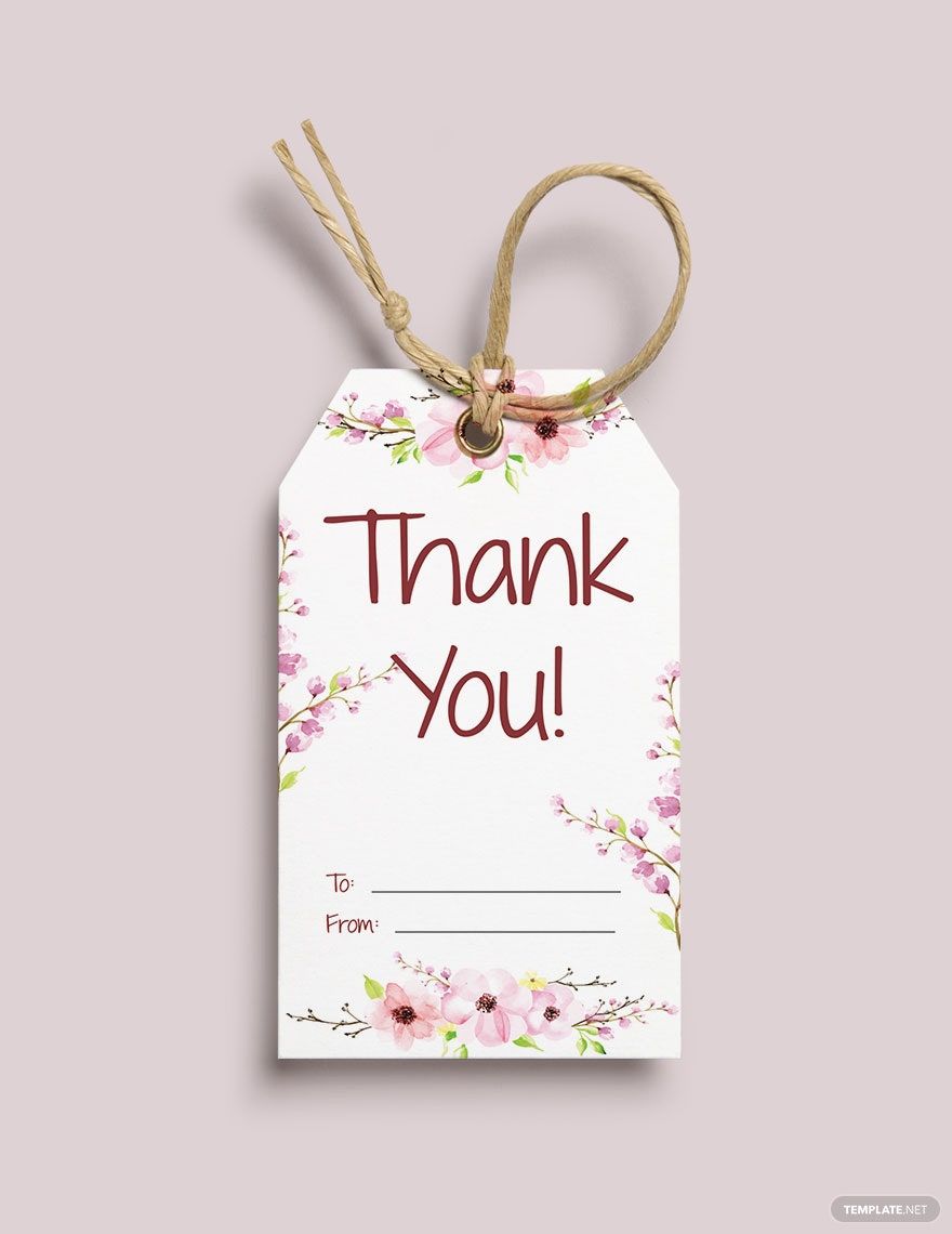 Thank You Gift Tag Template - Illustrator, Word, Apple Pages, Psd,  Publisher | Template.Net