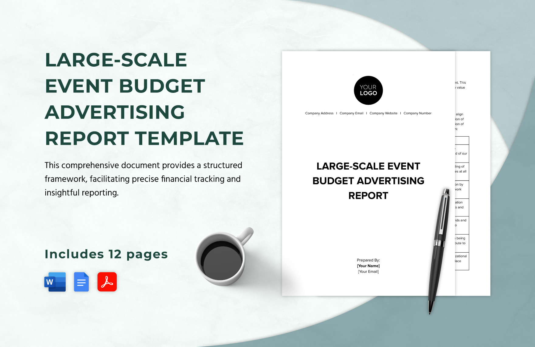 Large-Scale Event Budget Advertising Report Template