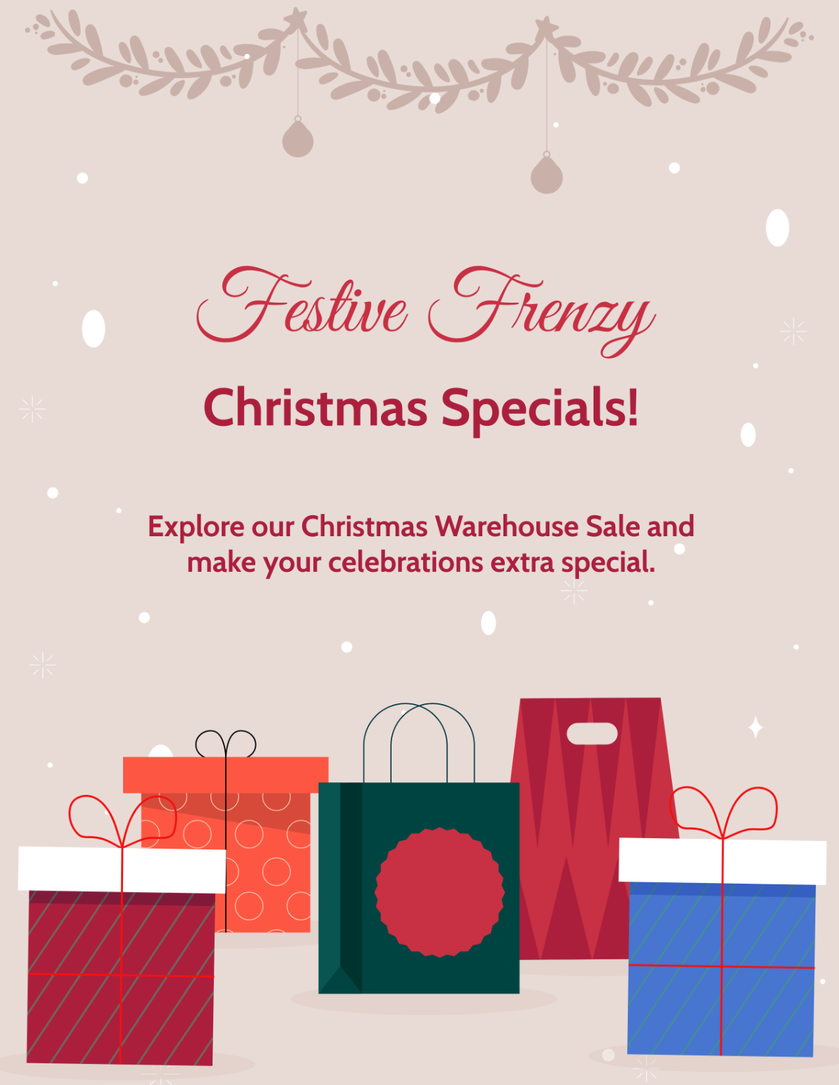 Free Christmas Warehouse Sale Flyer Template