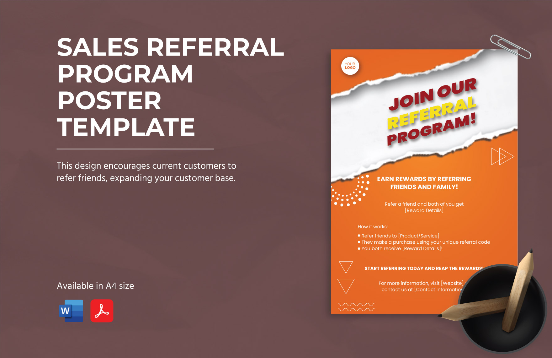 Sales Referral Program Poster Template