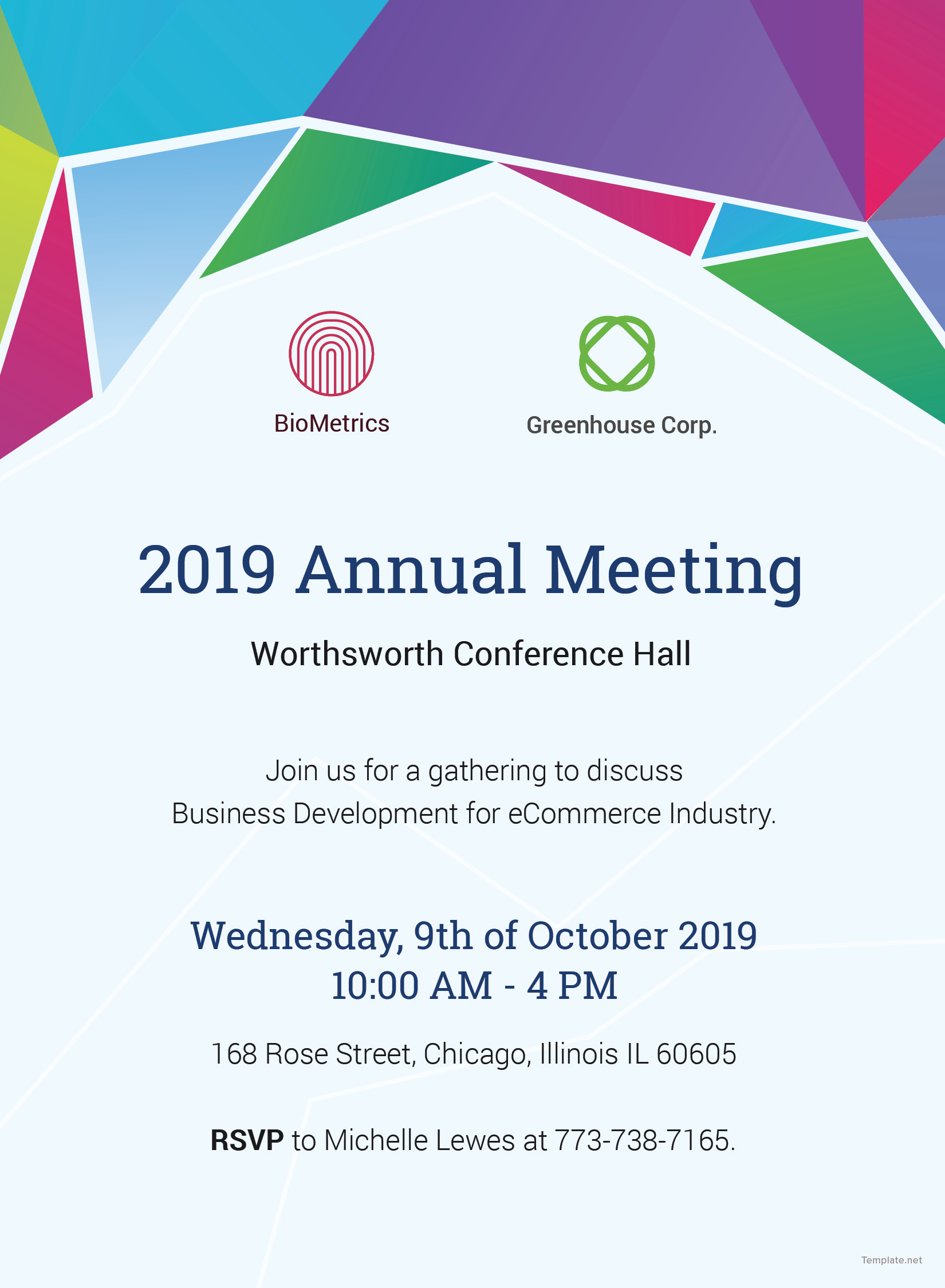 Business Meeting Invitation Templates Free