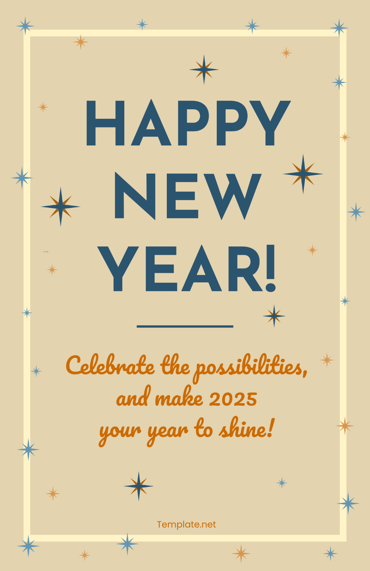 Free Vintage New Year Poster Template