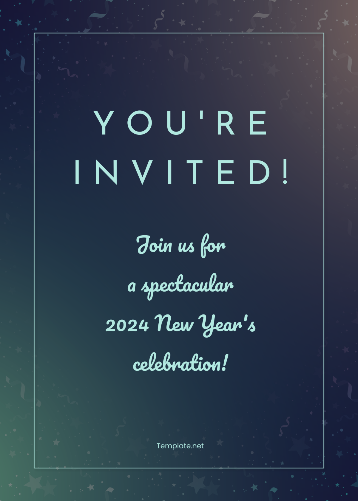 Free Modern New Year Invitation Template