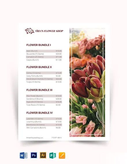 Wholesale Price List Template