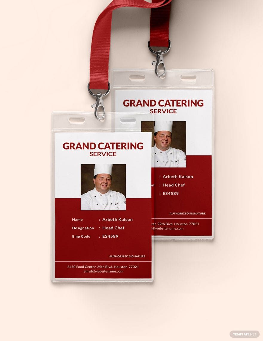 Catering Service Identity Card Template in Illustrator, PSD