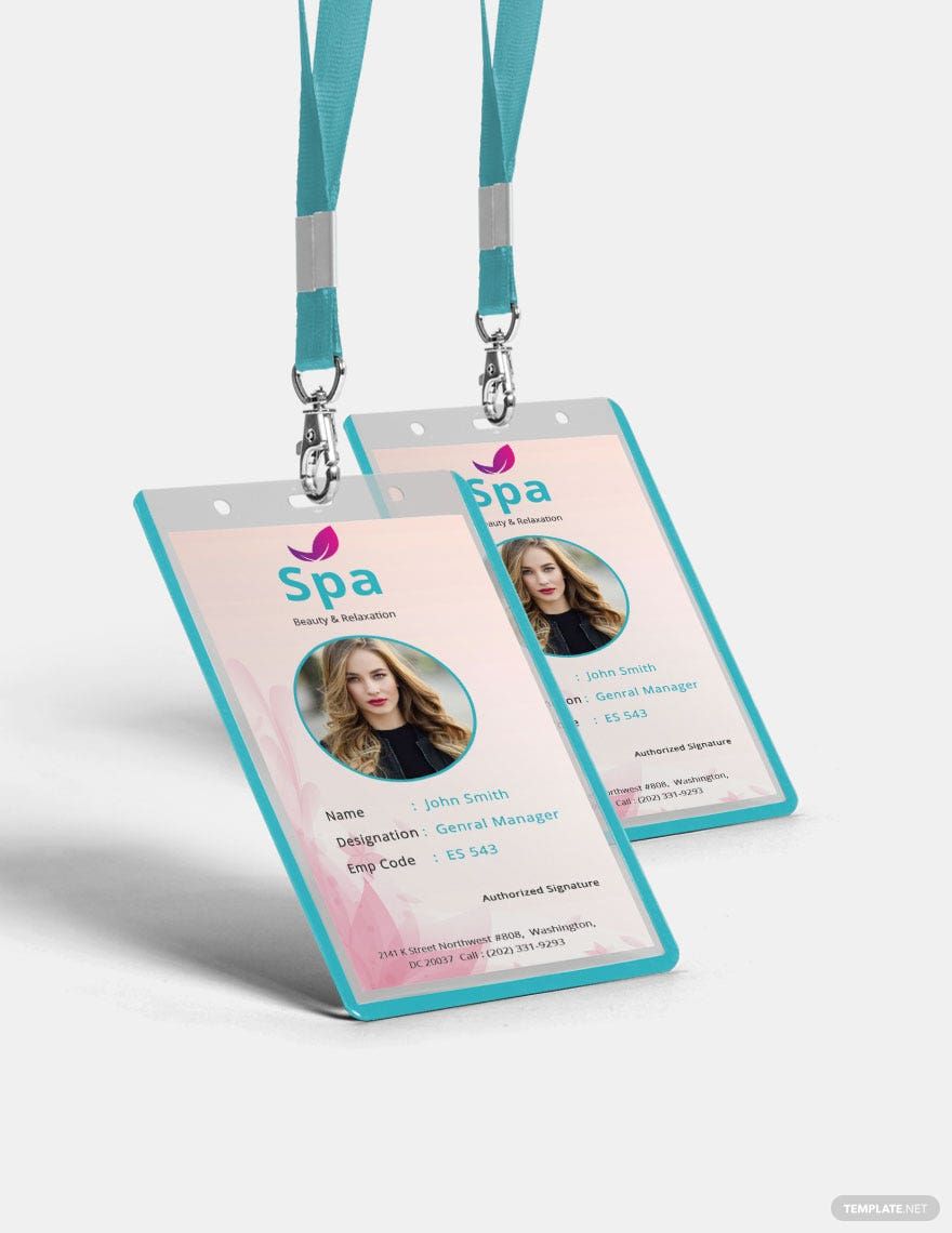 Spa Identity Card Template