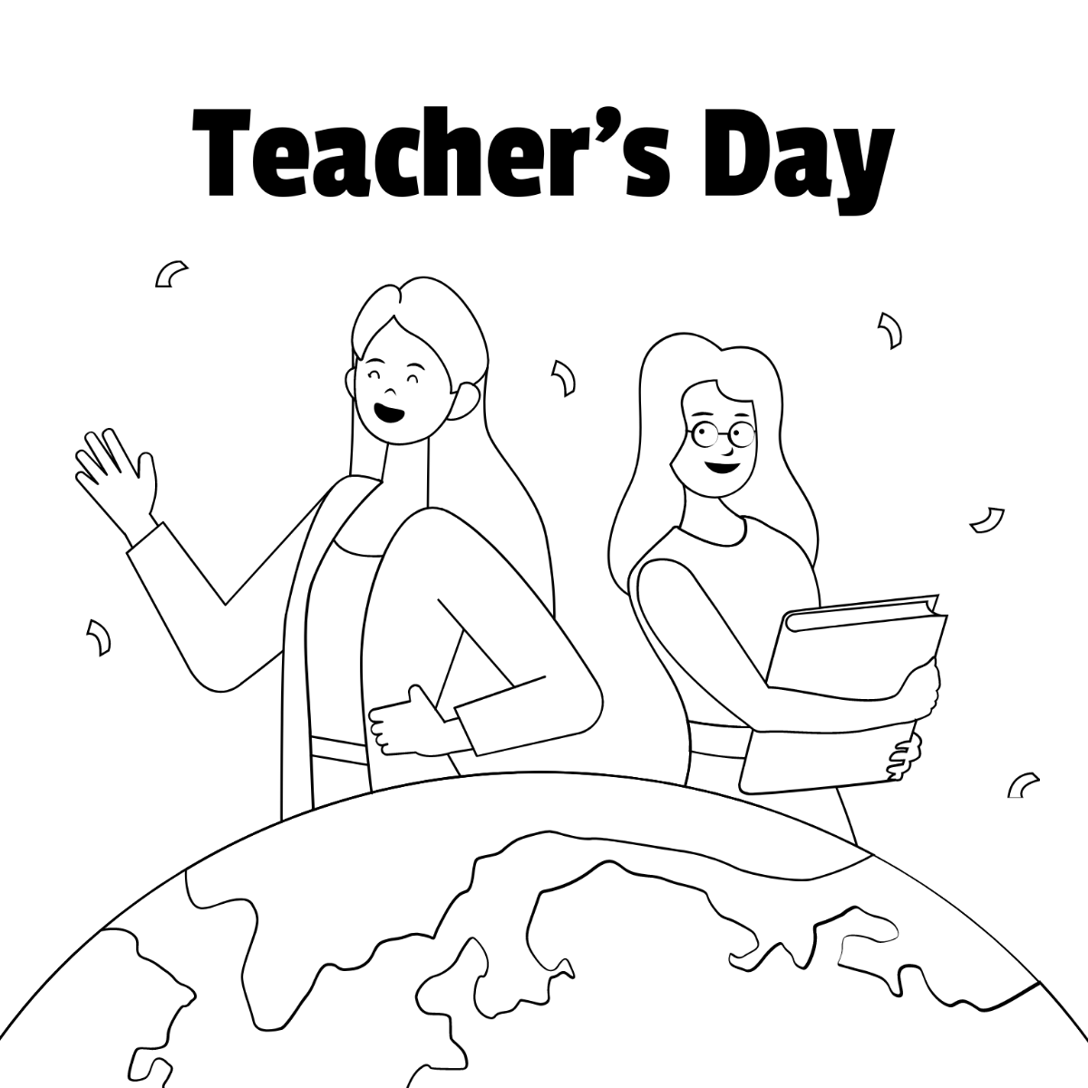 World Teachers Day Drawing Template - Edit Online & Download