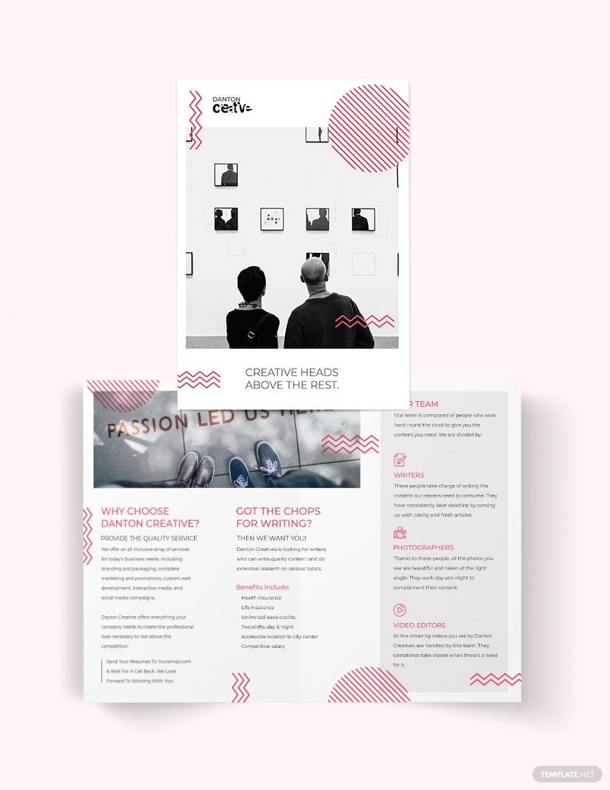 Creative Recruitment Bi-Fold Brochure Template