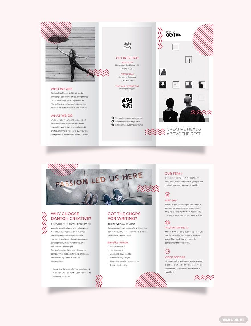 Creative Recruitment Tri-Fold Brochure Template