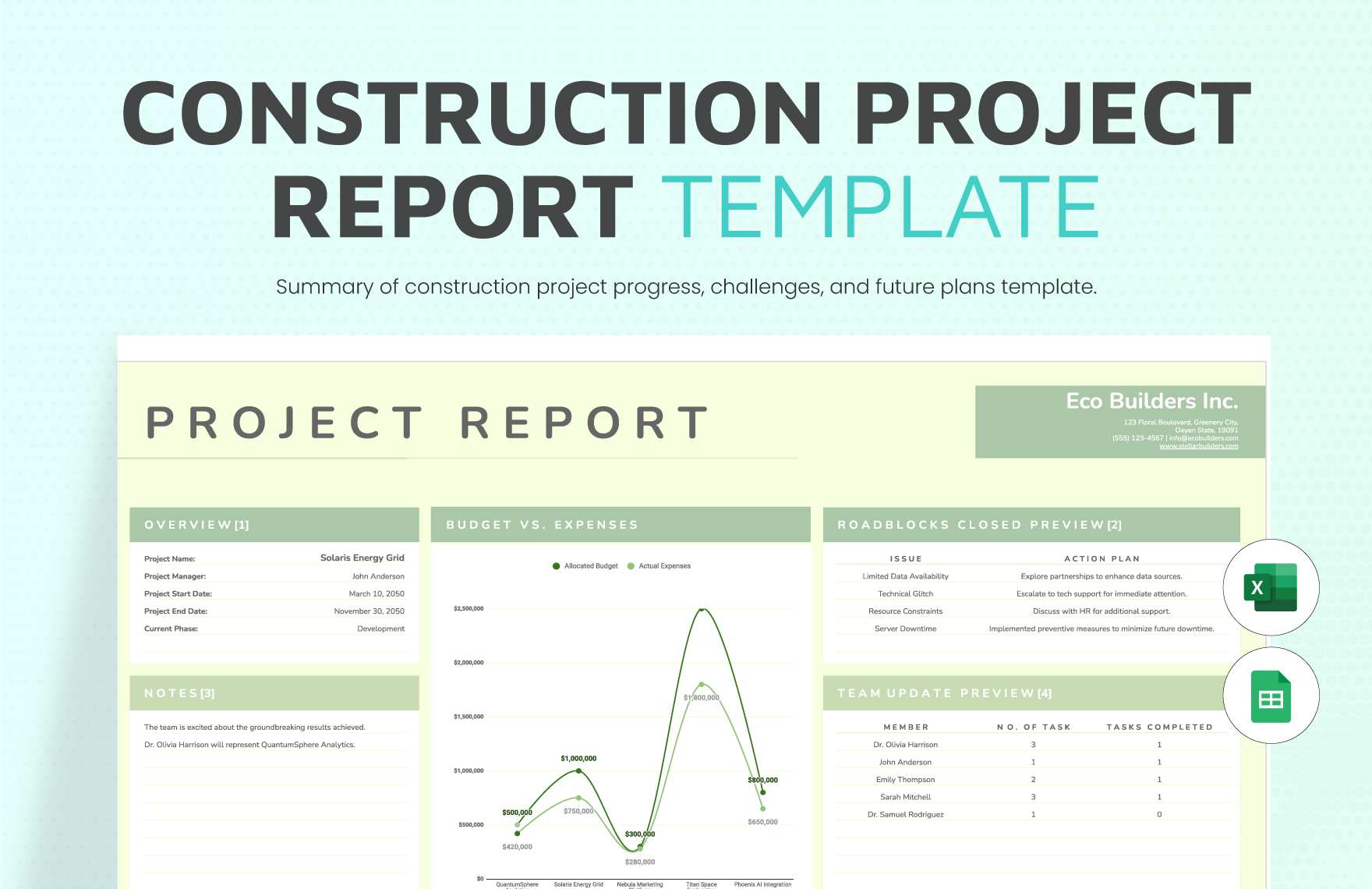 Construction Project Report Template