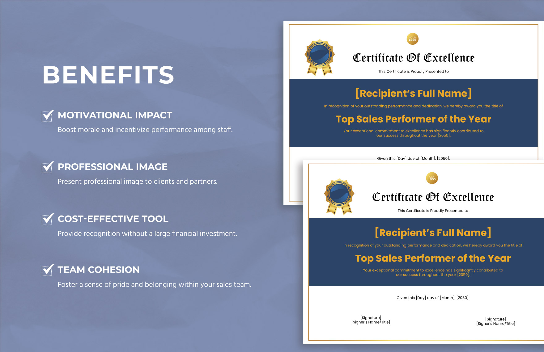 Sales Top Performer Certificate Template