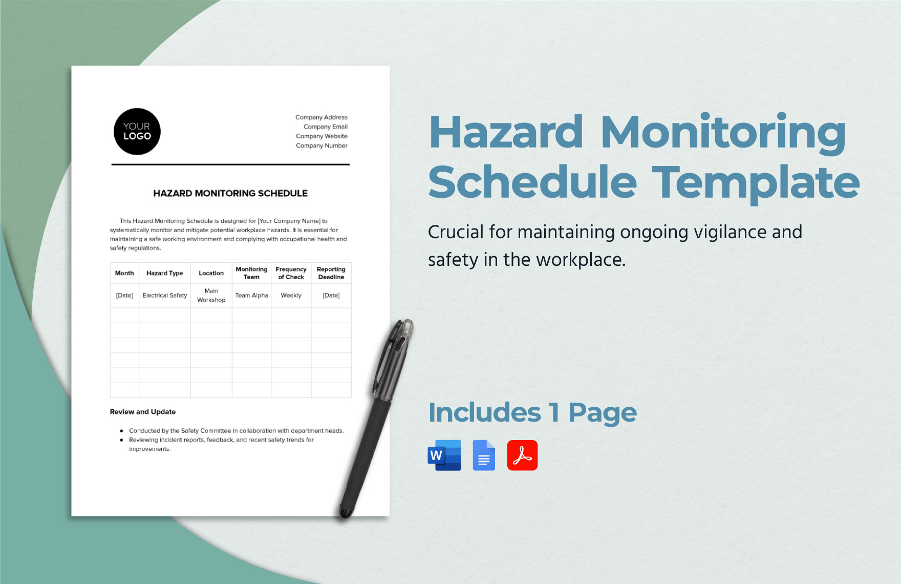 Hazard Monitoring Schedule Template