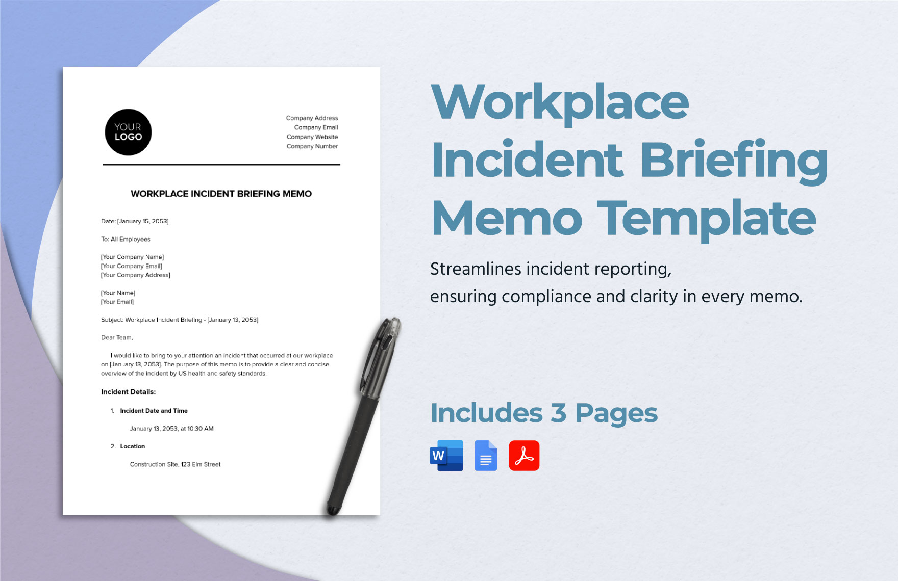 Workplace Incident Briefing Memo Template