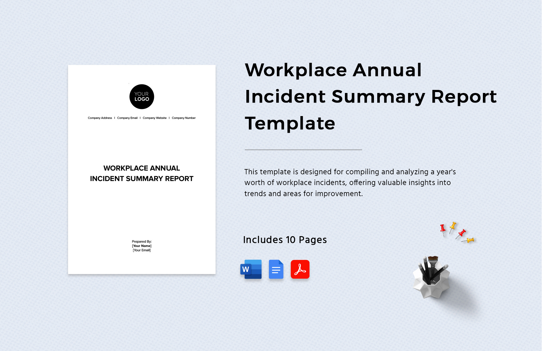 Workplace Annual Incident Summary Report Template