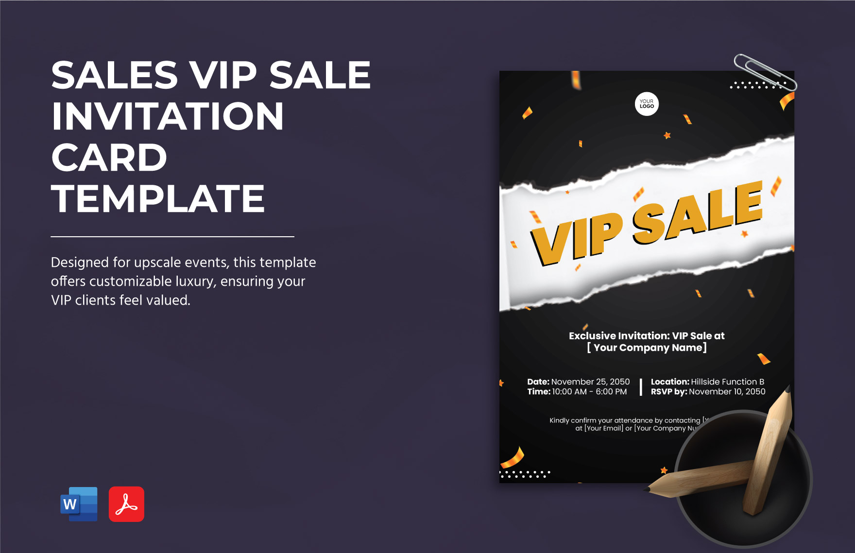 Sales VIP Sale Invitation Card Template