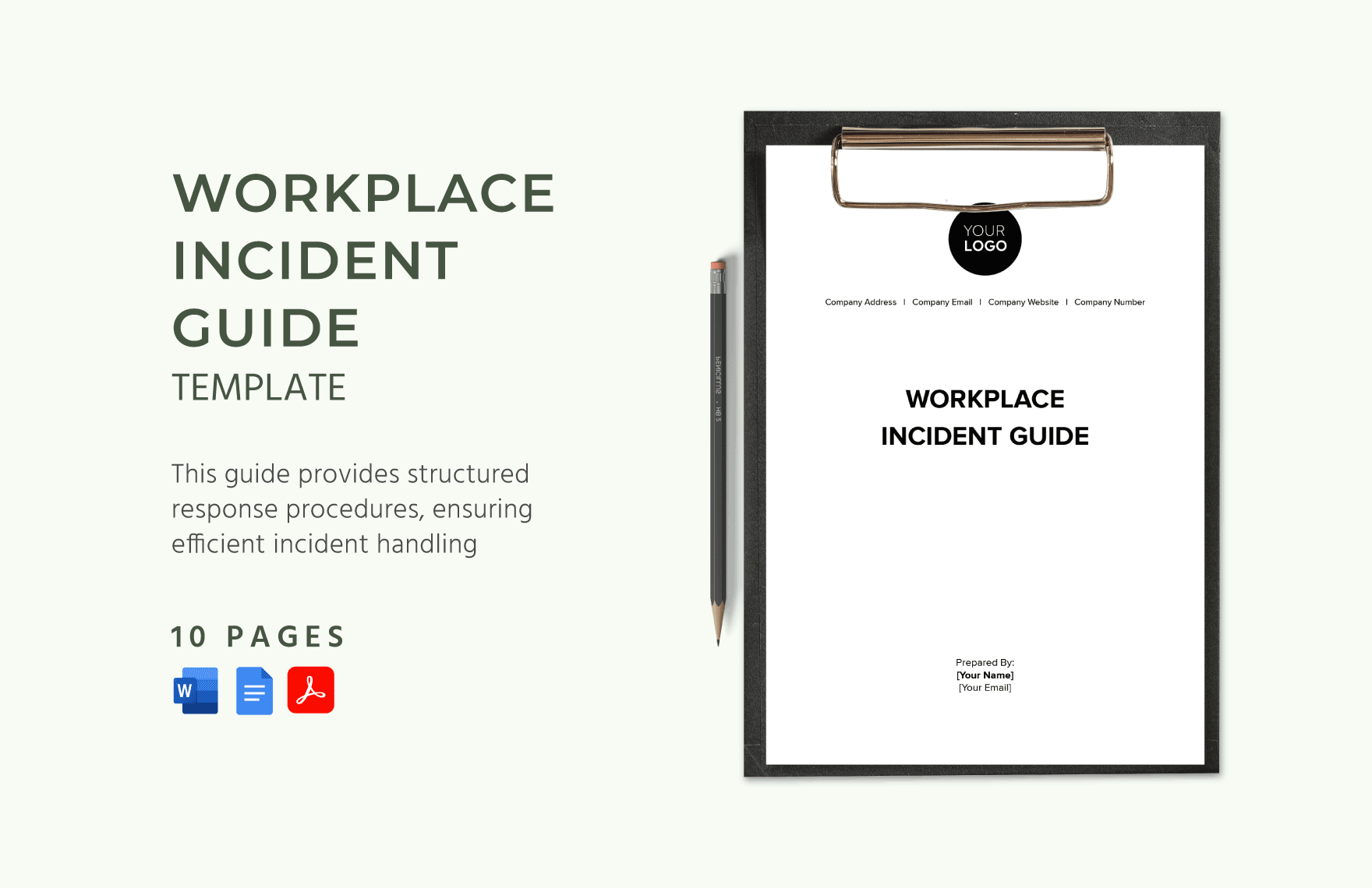 Workplace Incident Guide Template