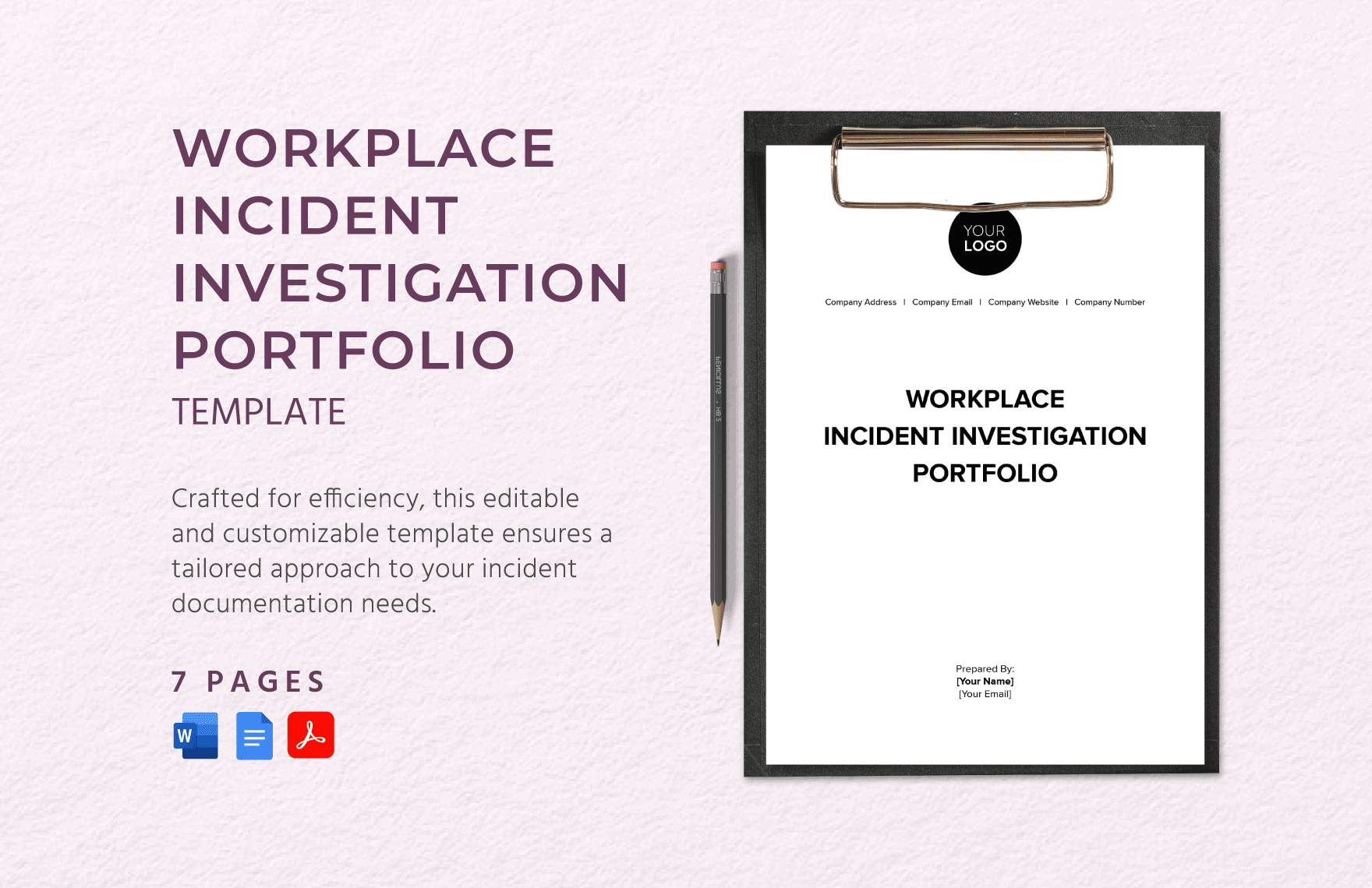 Workplace Incident Investigation Portfolio Template