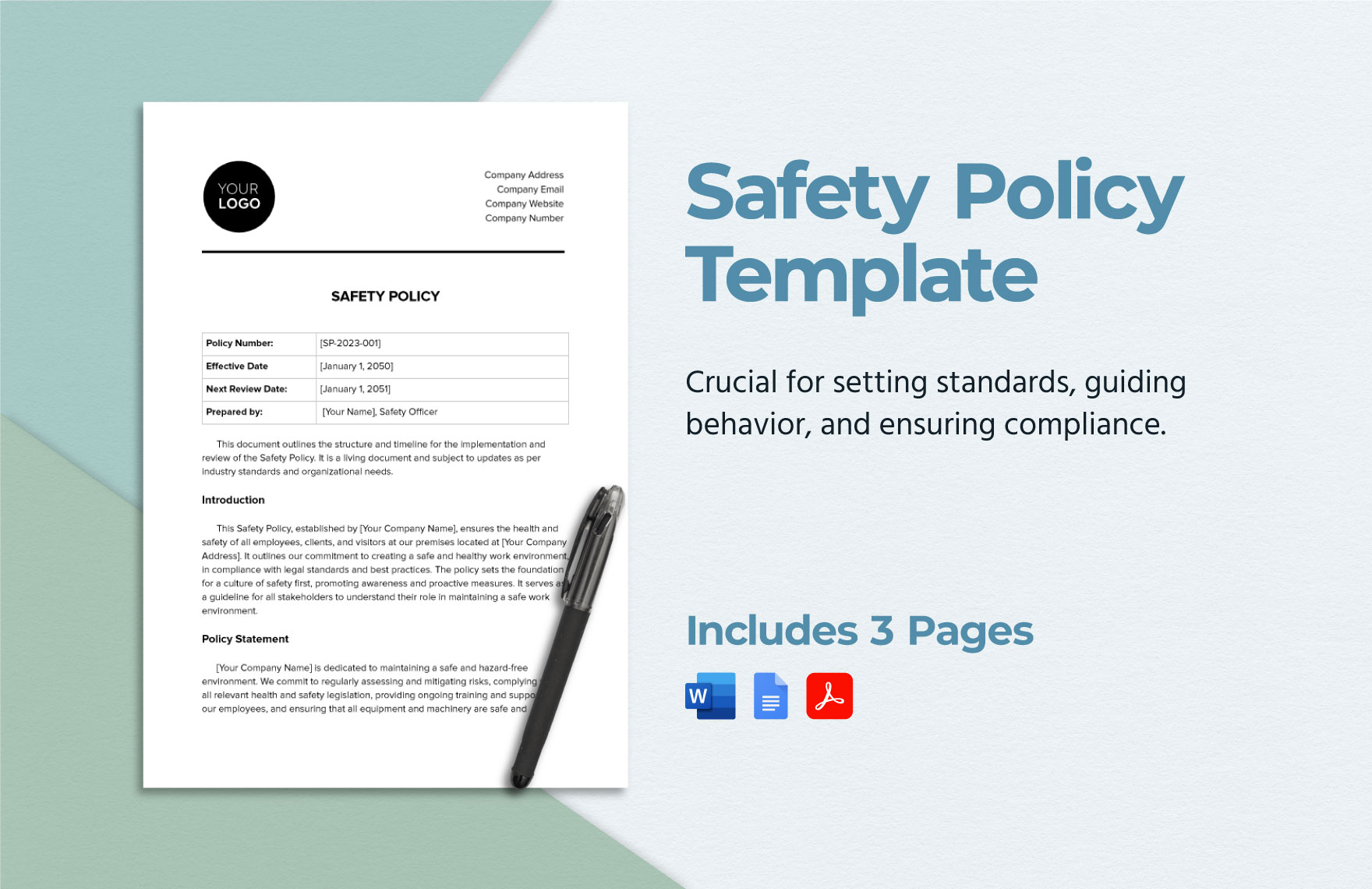 Safety Policy Template