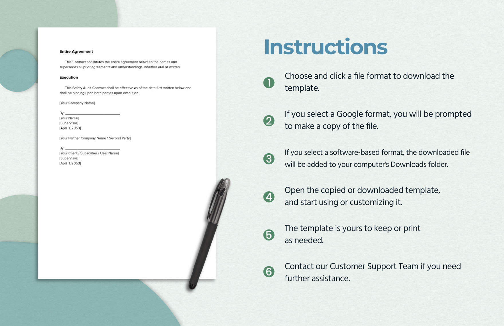 Safety Audit Contract Template