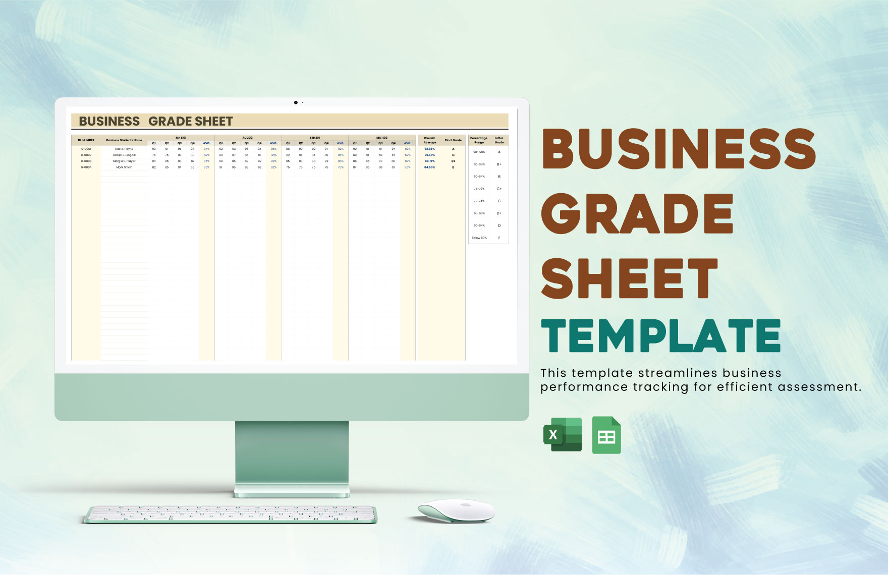 Business Grade Sheet Template