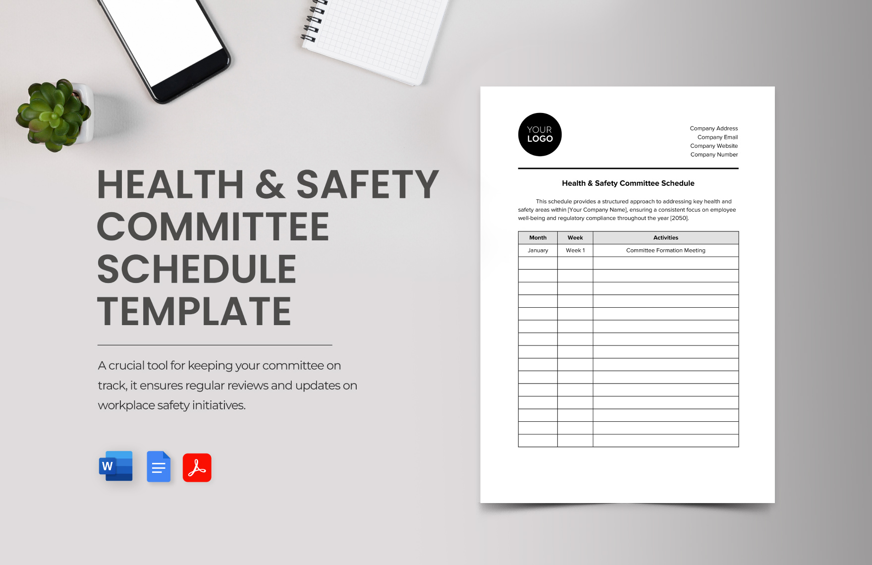 Health & Safety Committee Schedule Template