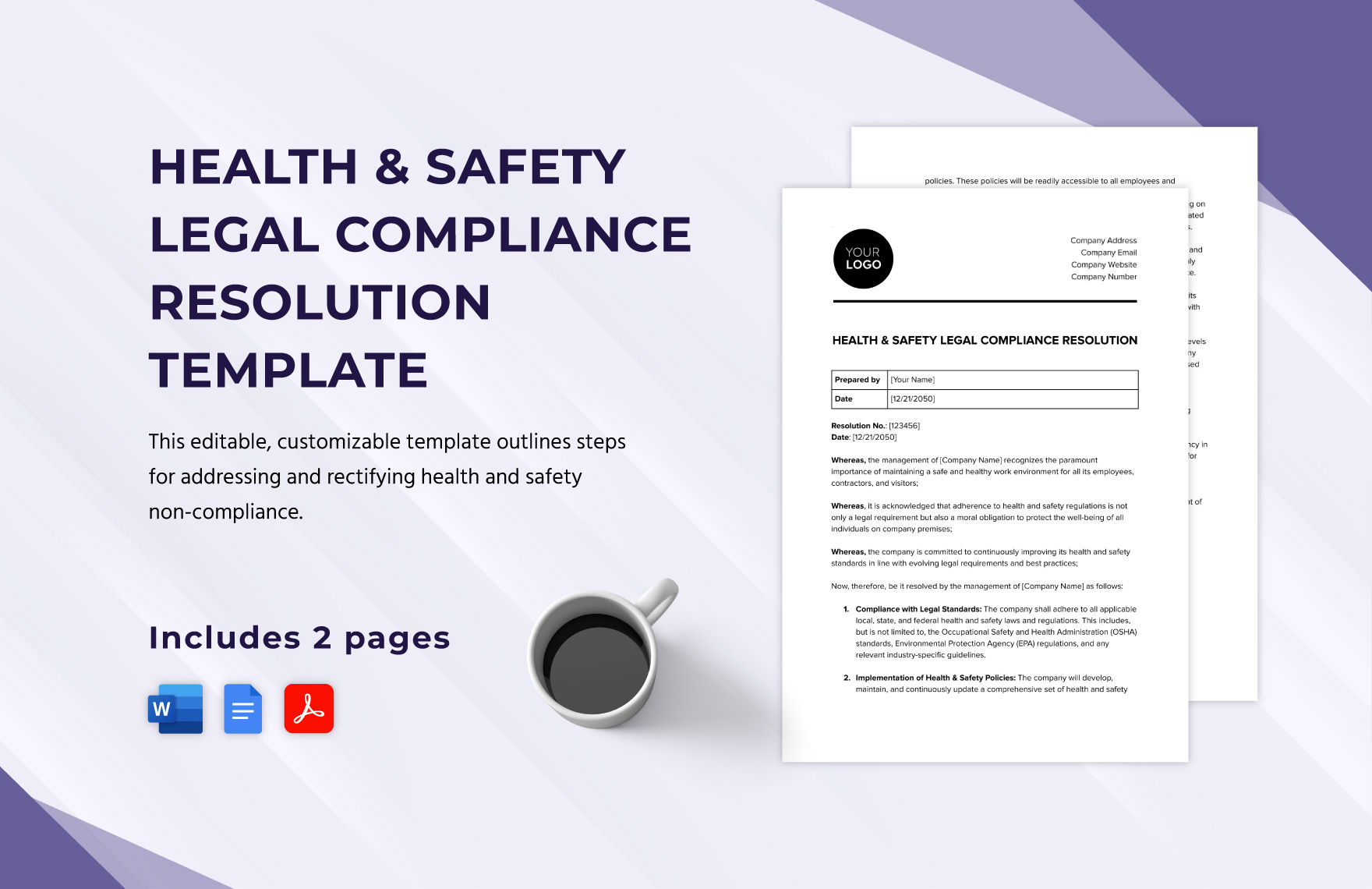 Health & Safety Legal Compliance Resolution Template