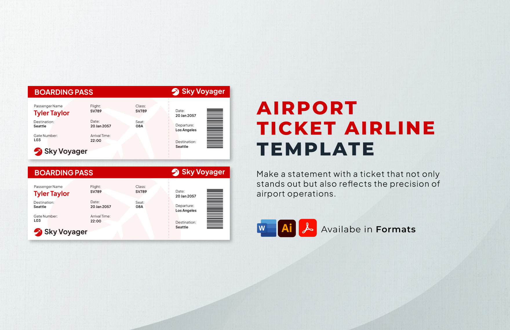 Airport Ticket Airline Ticket Template