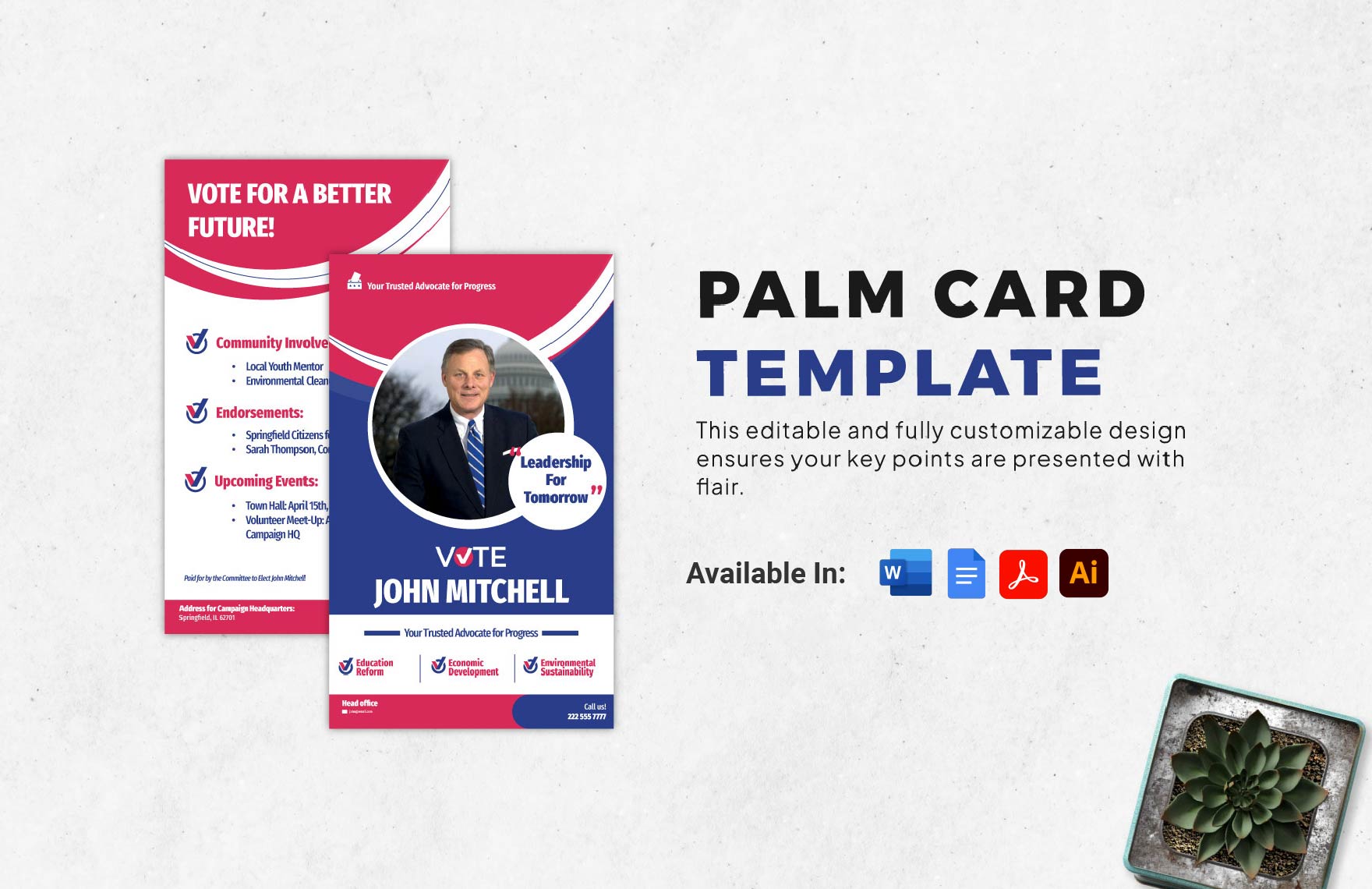 Palm Card Template