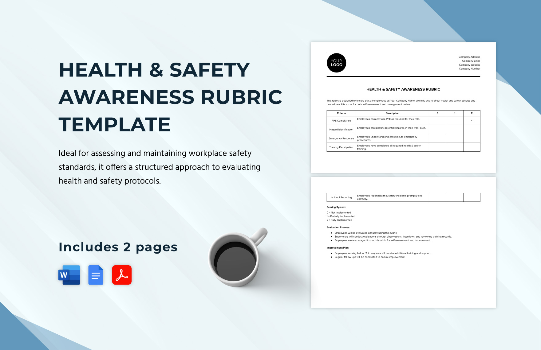 Health & Safety Awareness Rubric Template