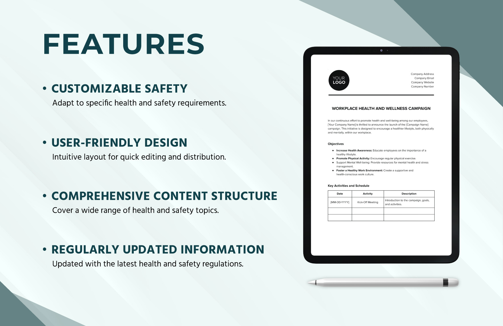 Workplace Health and Wellness Campaign Template