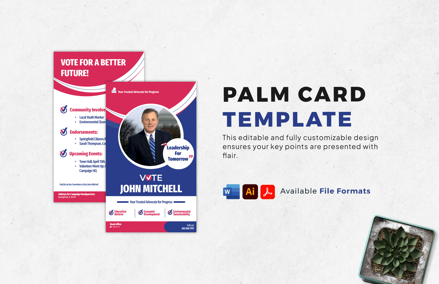 Palm Card Template