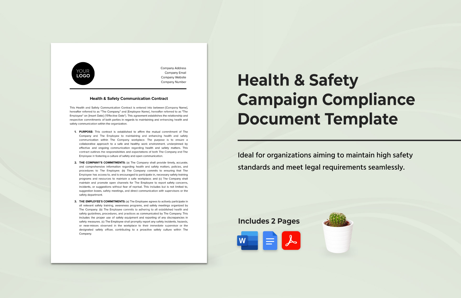 Health & Safety Campaign Compliance Document Template