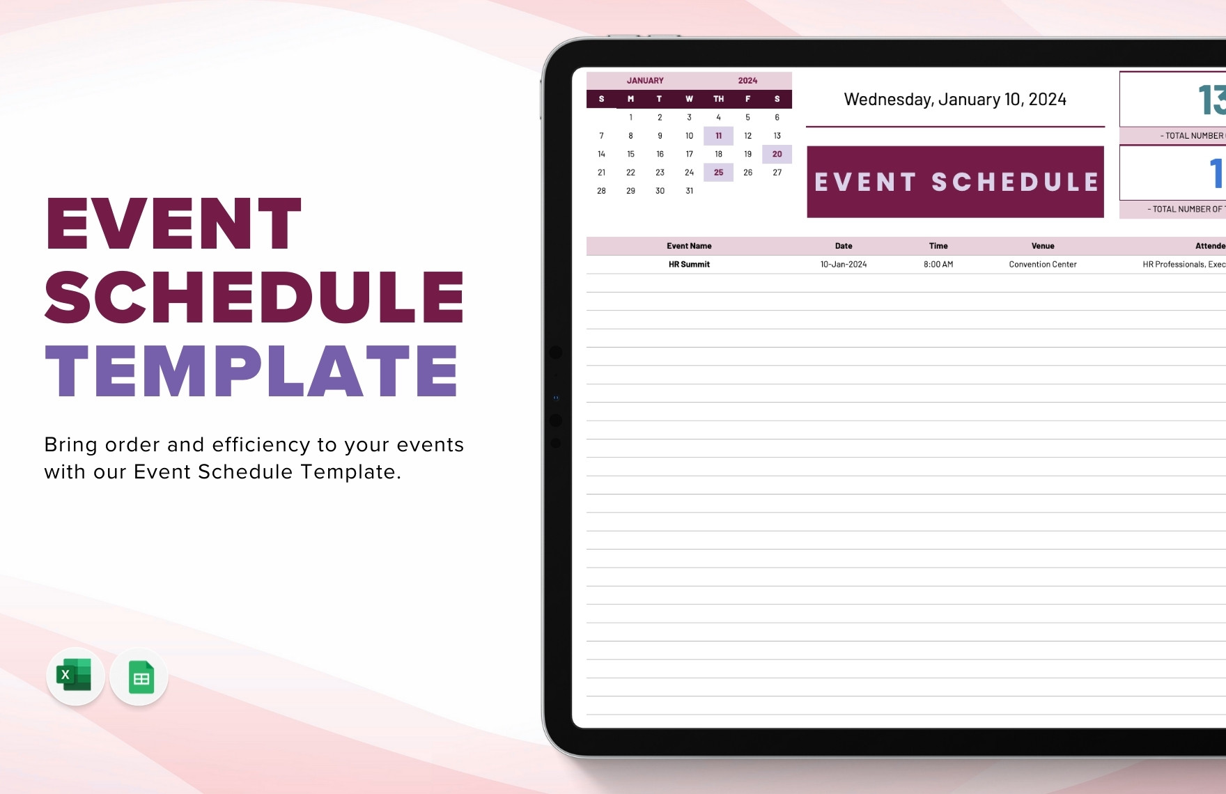 Event Schedule Template