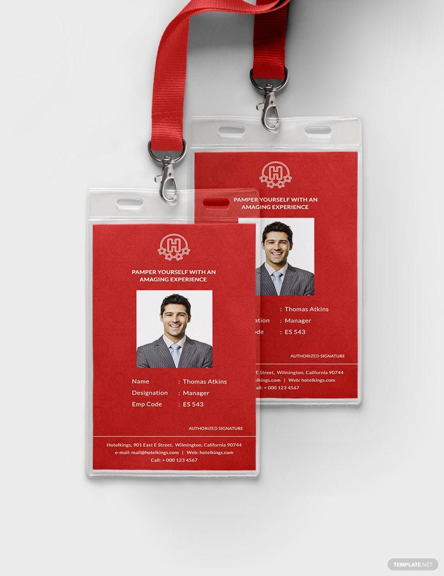 Editable Hotel Identity Card Template