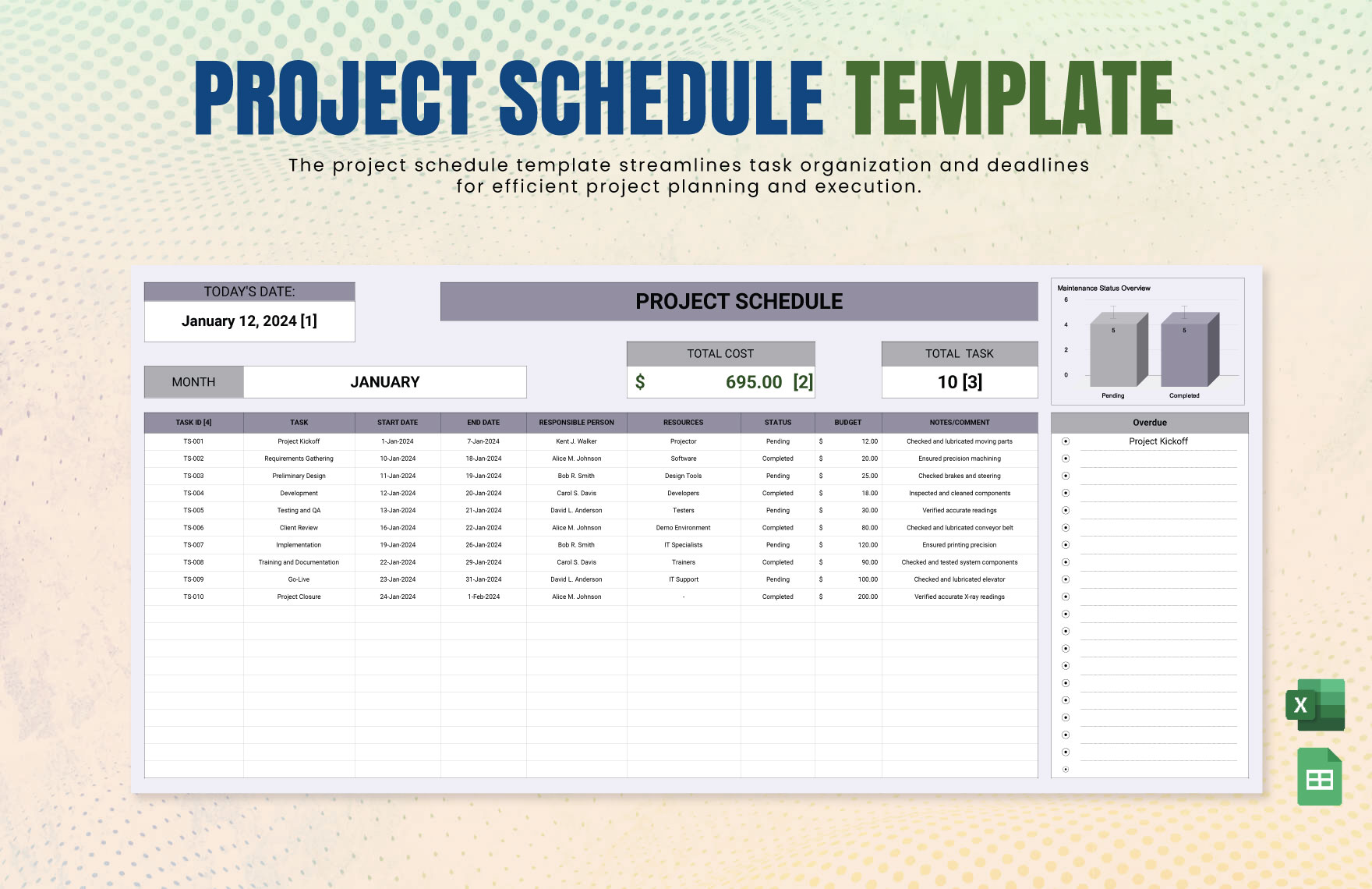 Project Schedule Template