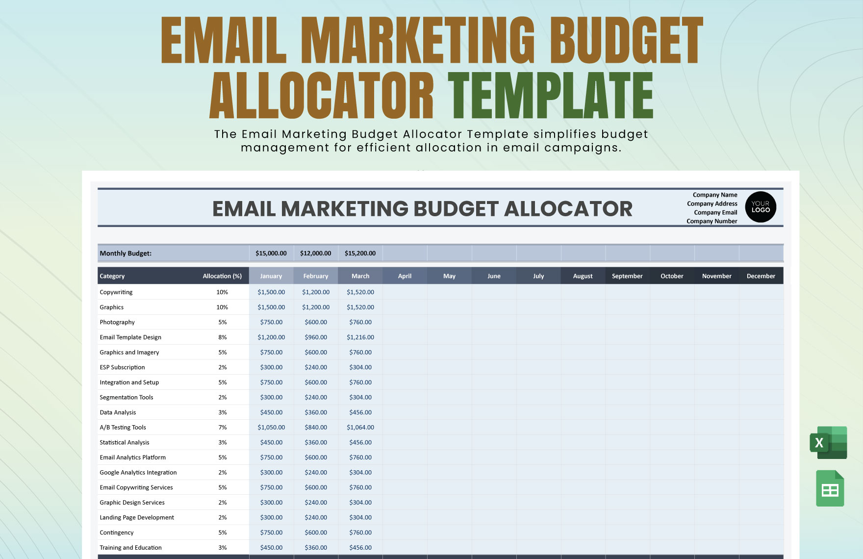 Email Marketing Budget Allocator Template