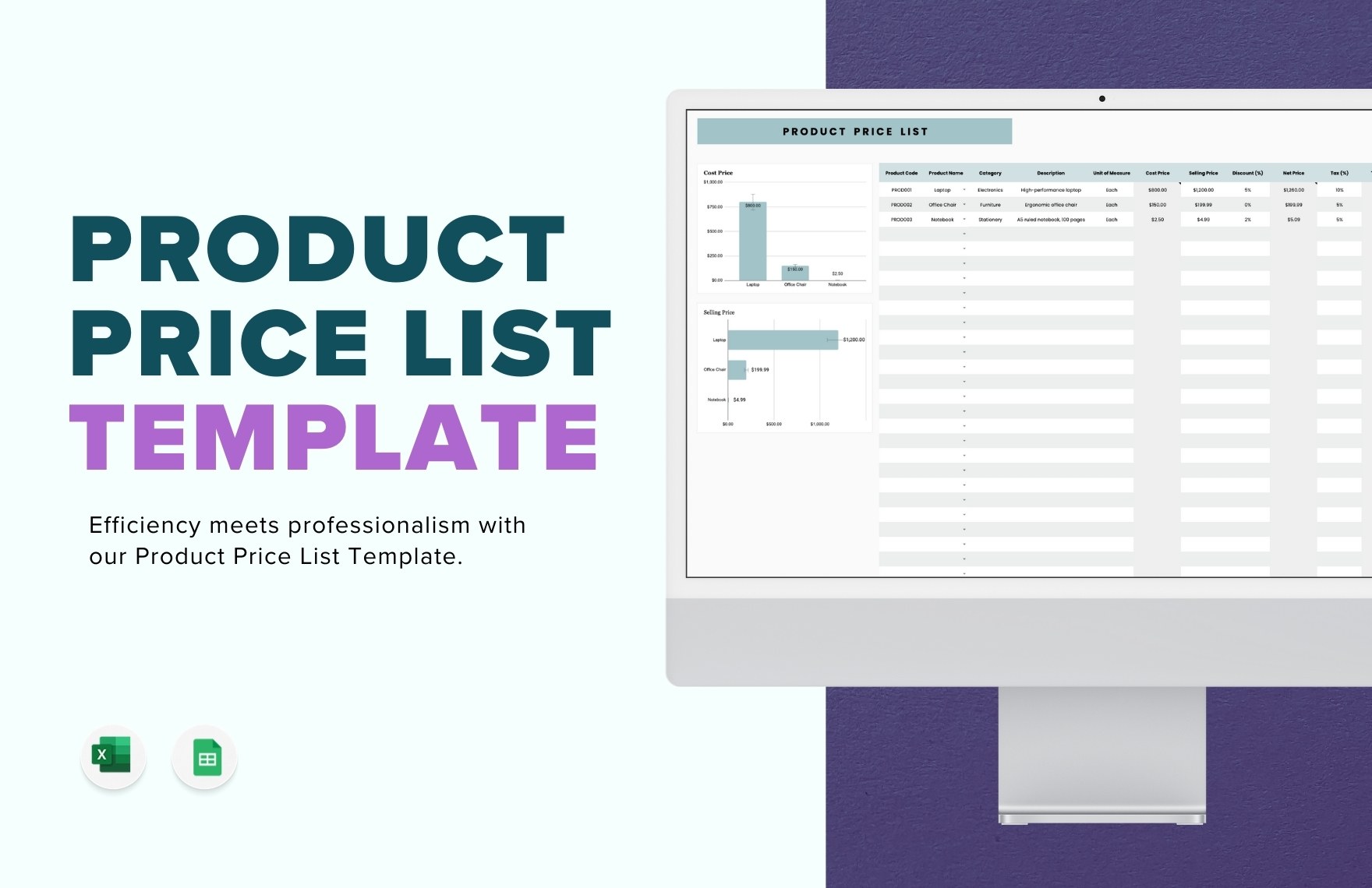 Product Price List Template