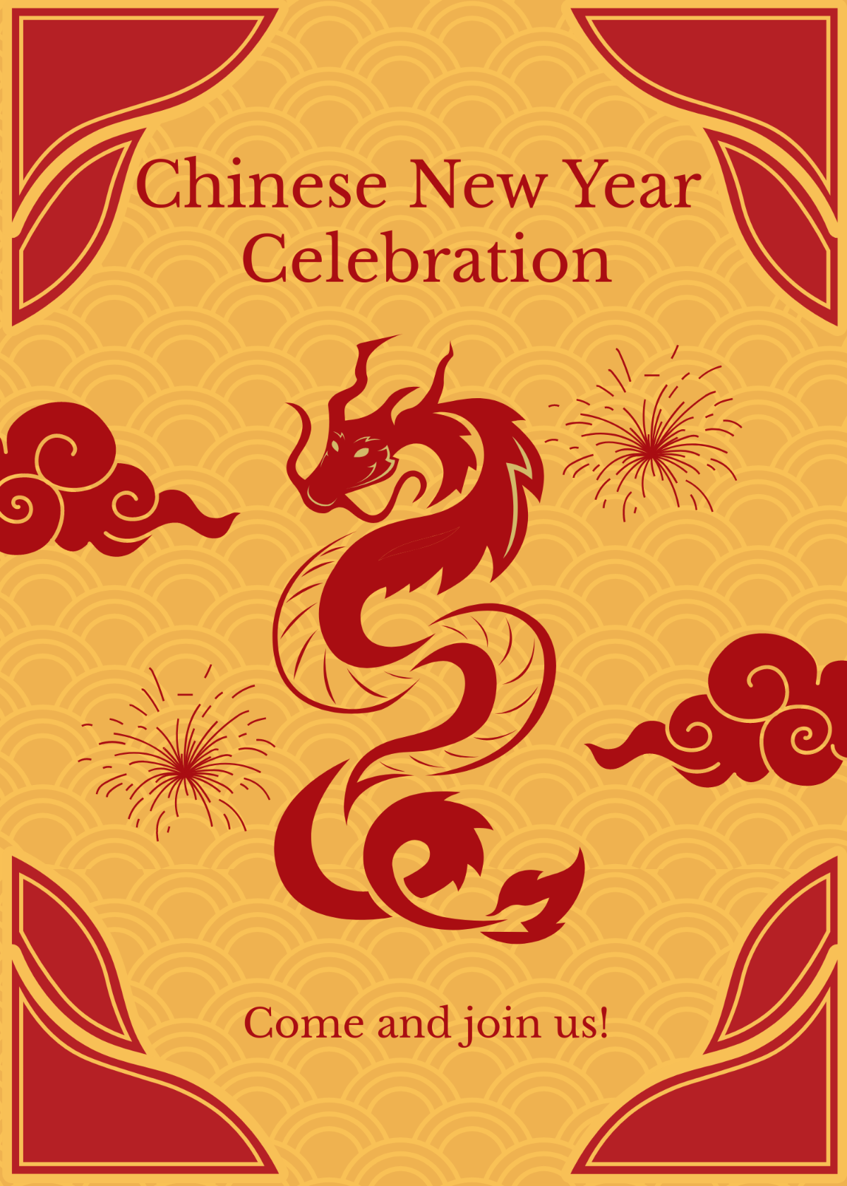 Free Chinese New Year Invitation Card Template