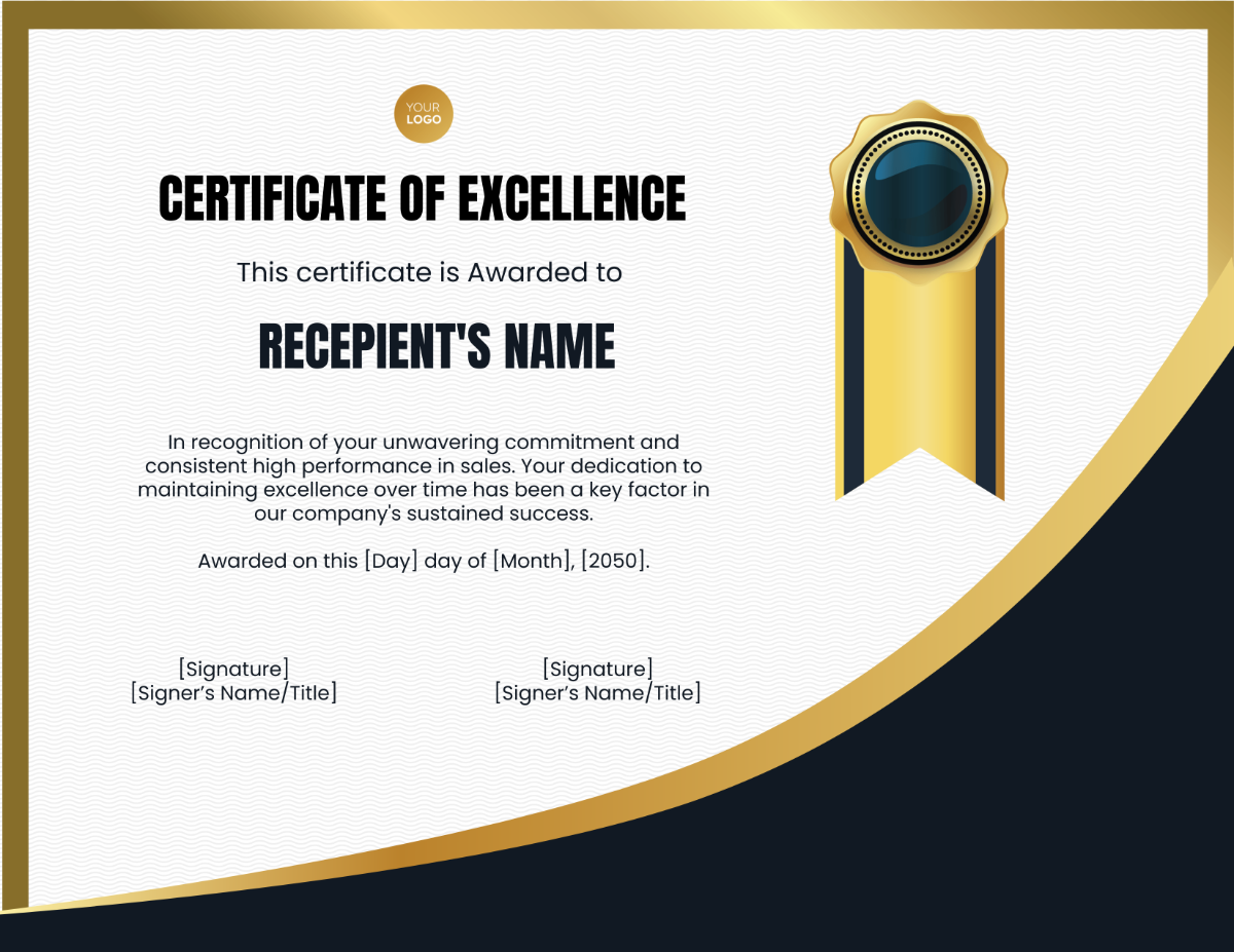 Certificate for Consistent Performance in Sales Template - Edit Online & Download