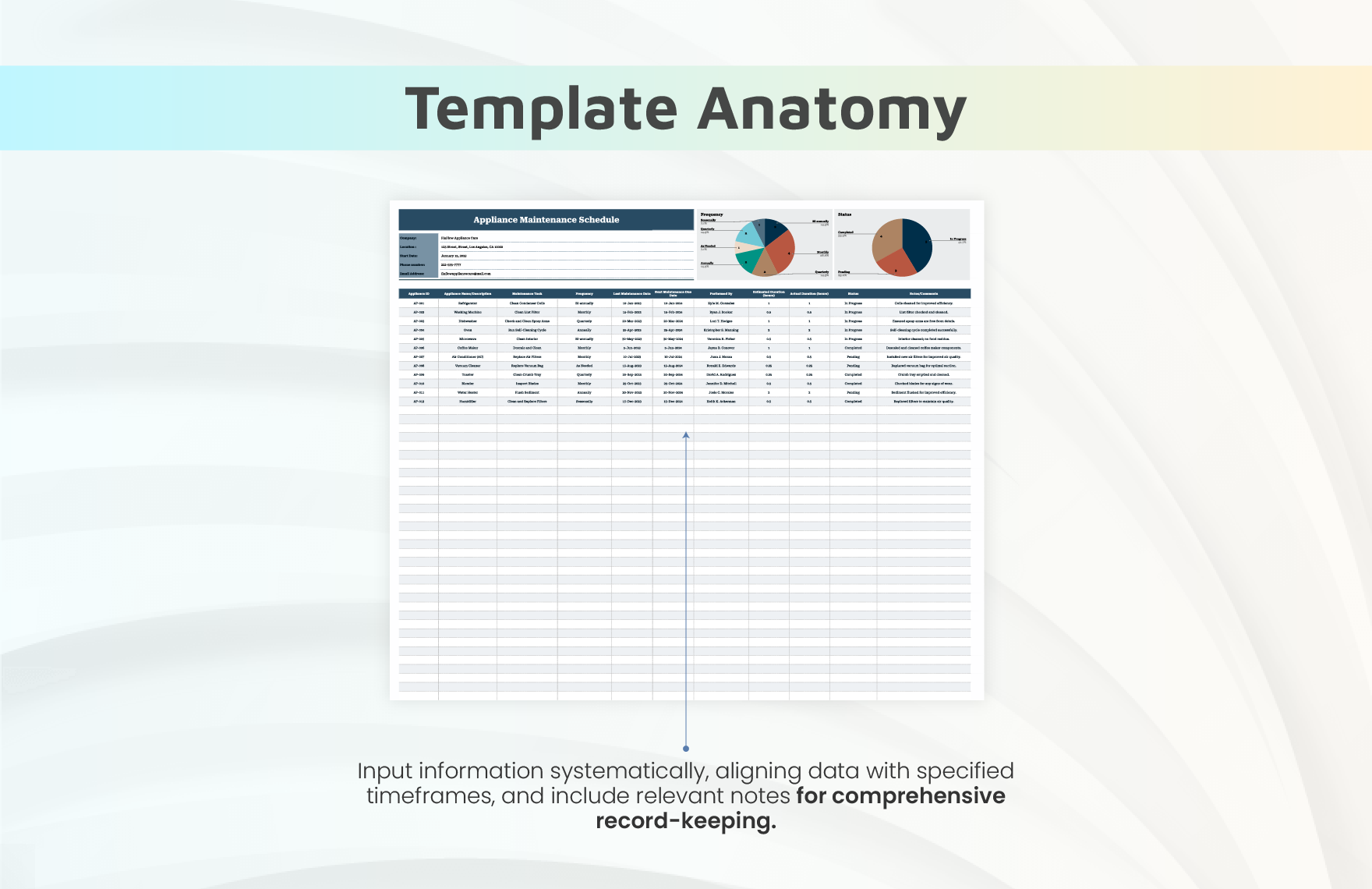 Appliance Maintenance Schedule Template