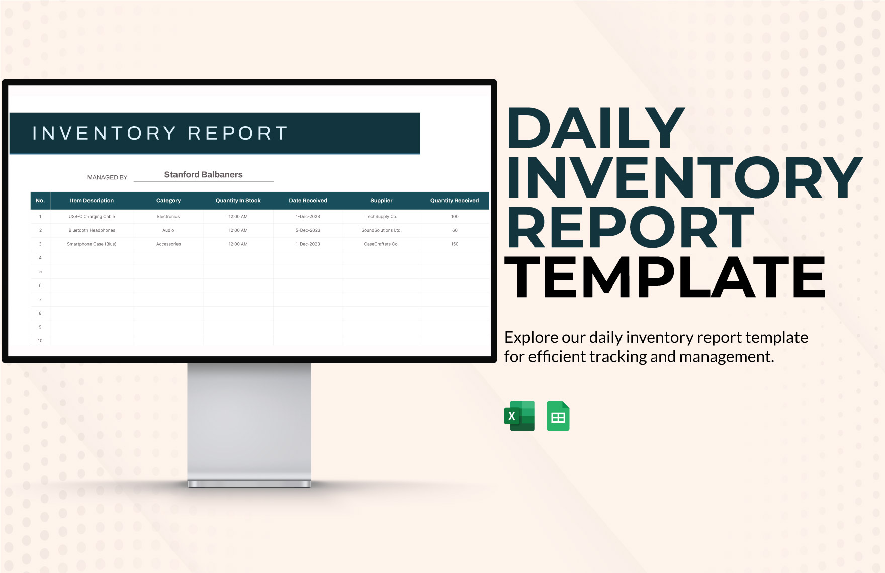 Daily Inventory Report Template