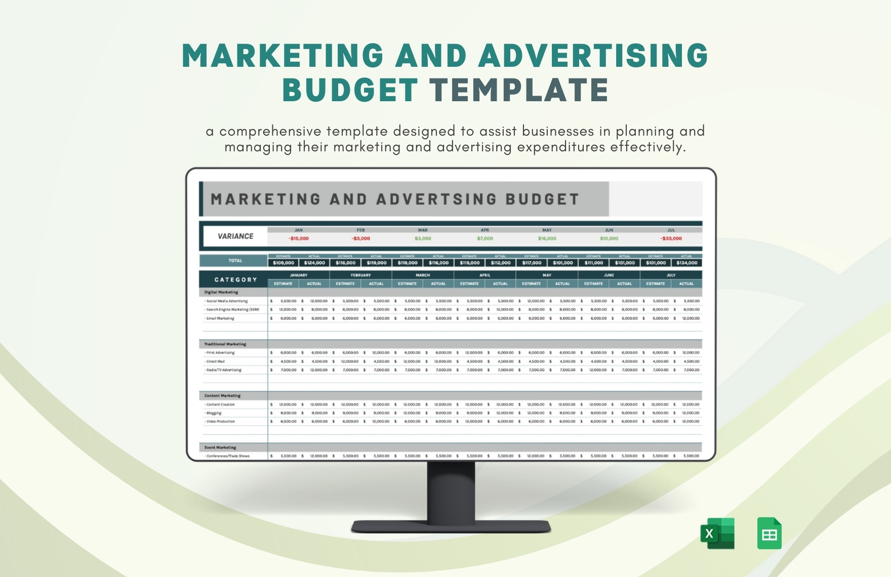 Marketing and Advertising Budget Template