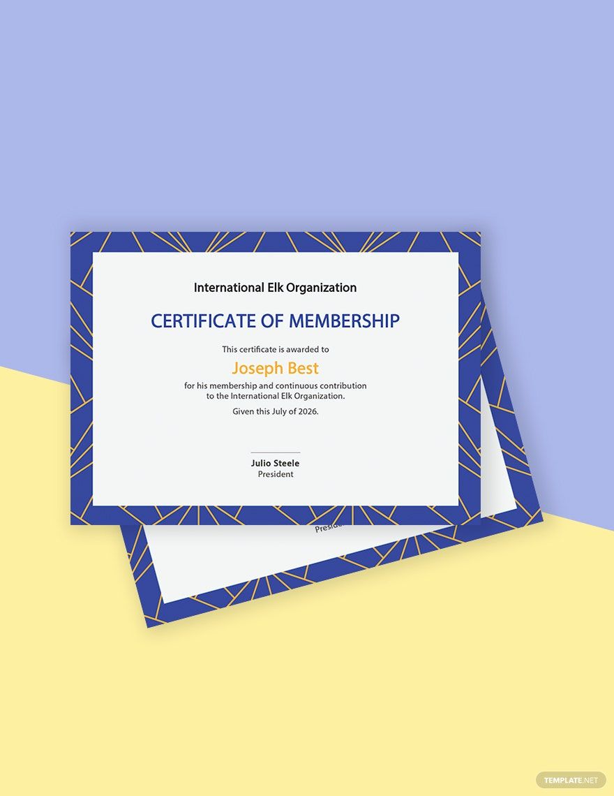 Membership Certificate Template in PSD, Illustrator, InDesign, Pages, PDF, Word, Publisher, Google Docs - Download | Template.net