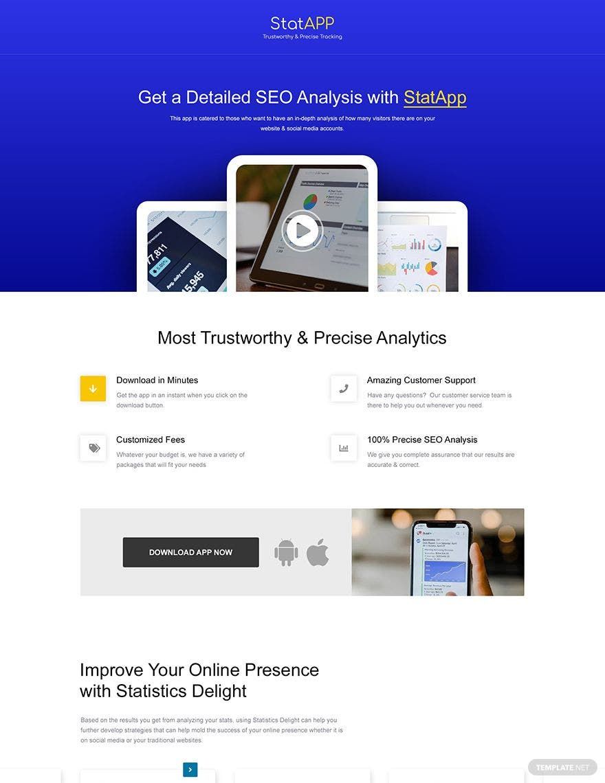 SAAS App PSD Landing Page Template