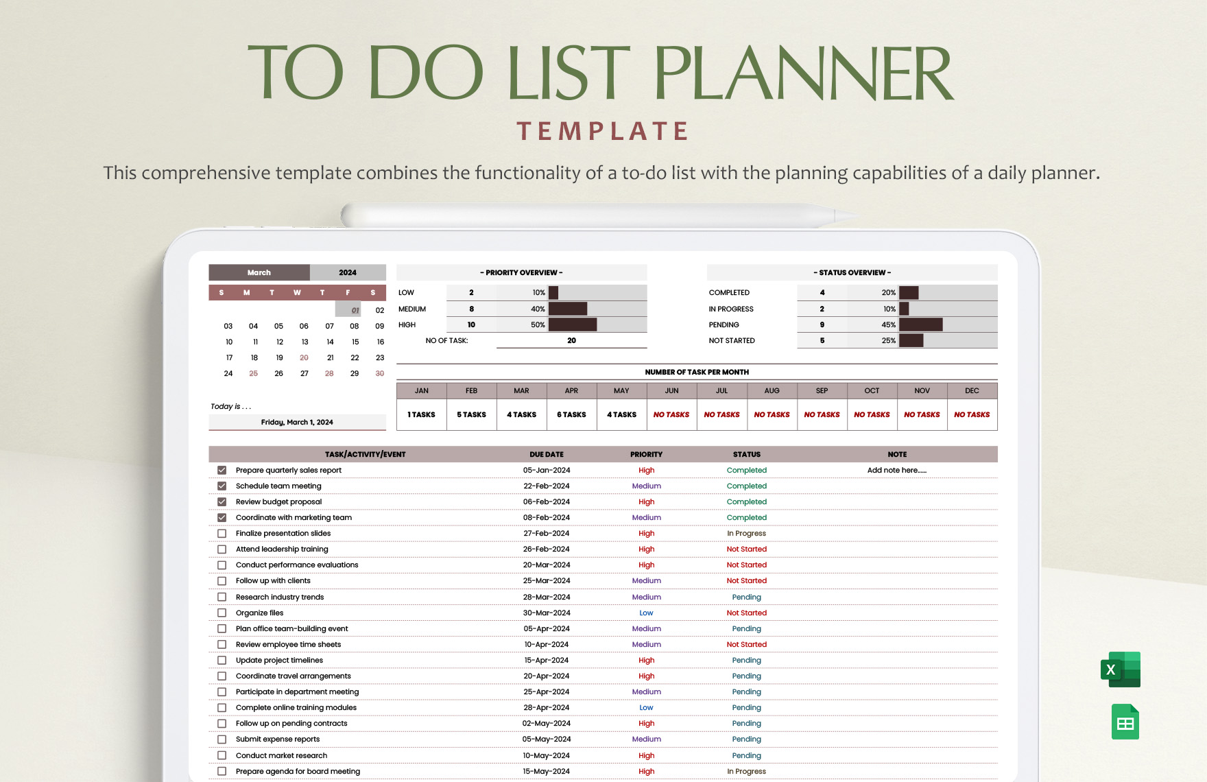 To Do List Planner Template