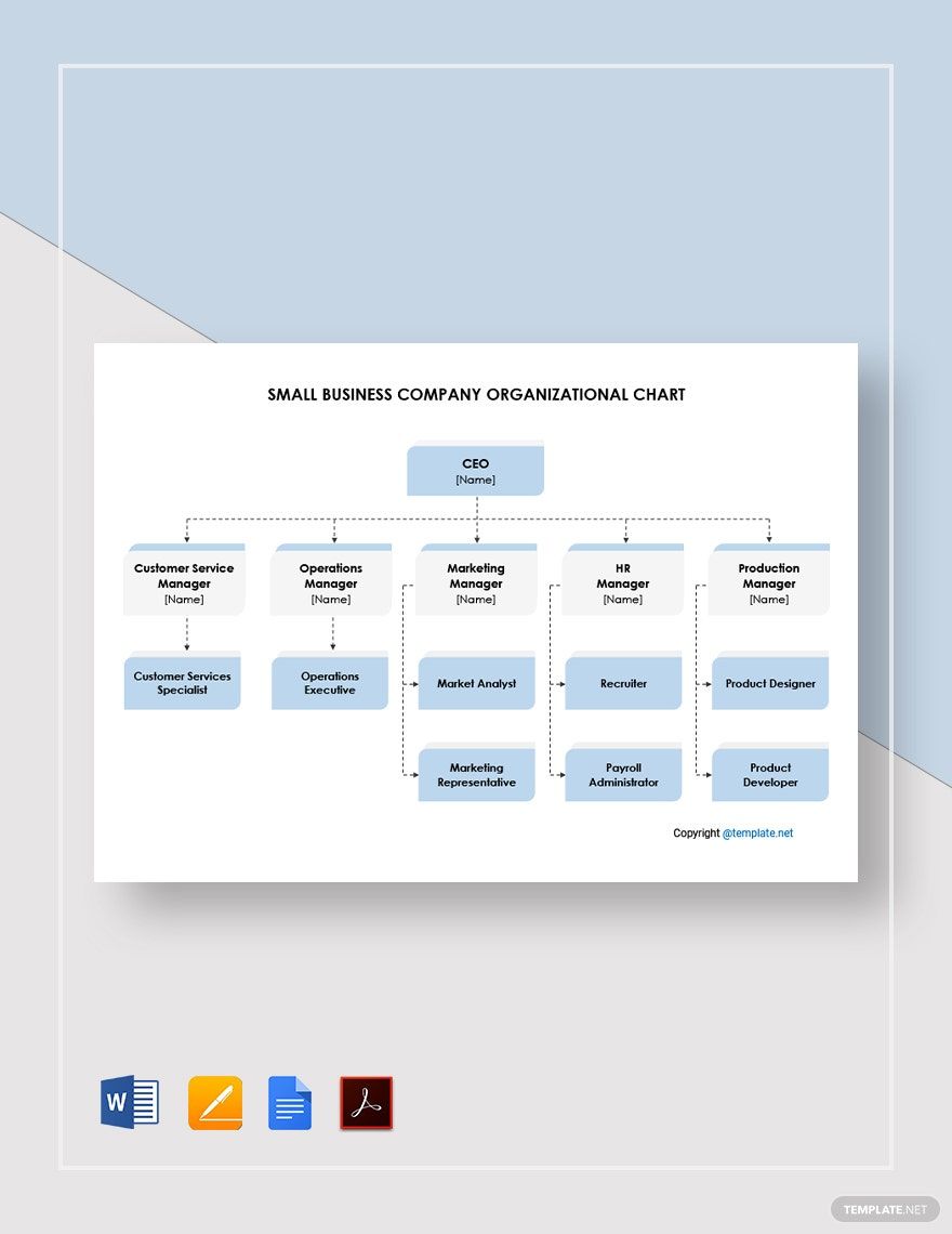 Small Business Company Organizational Chart Template